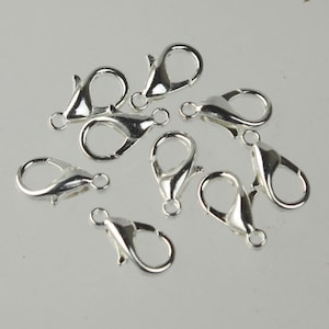 NEW New 25 pcs of Sterling Silver Plated BIG Large lobster claw clasp - 14x8mm- LOB14