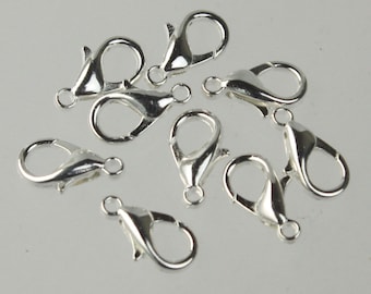NEW New 25 pcs of Sterling Silver Plated BIG Large lobster claw clasp - 14x8mm- LOB14