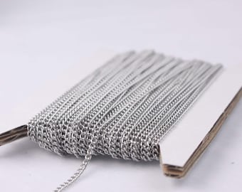 Cadena de acero inoxidable quirúrgico - Eslabón soldado de 1,8 mm, 30,5 m - Bobina a granel