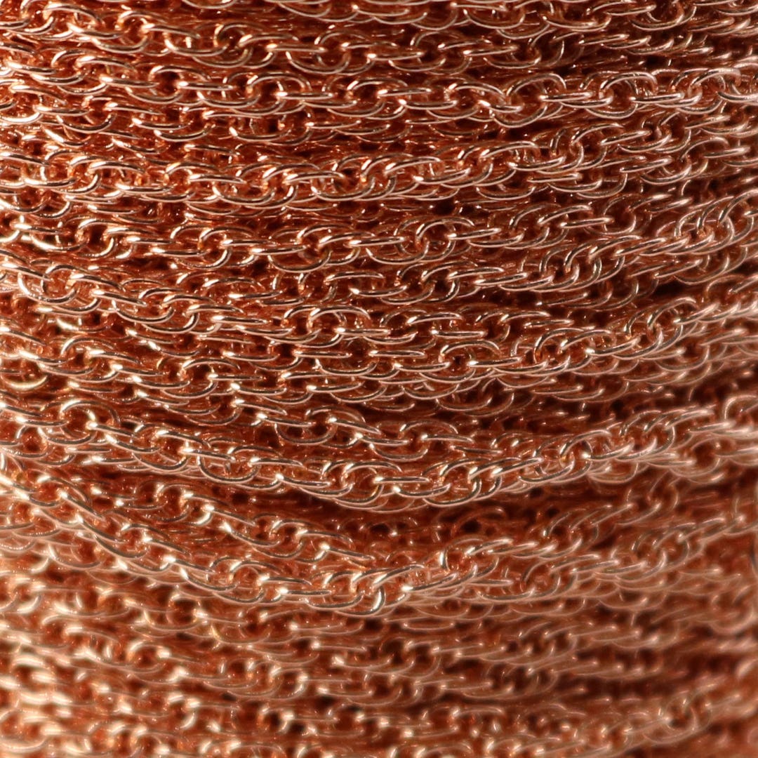 NEW 100 Ft of Copper (bright Copper) Plated SOLDERED ROPE Twisted Curb ...