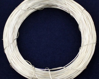 26G Sterling Silver round wire Half - Hard 5 feet