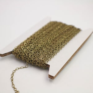 Antique Brass Tiny Figure 8 Chain Soldered Links: FIG8S 32 ft - Bulk Spool