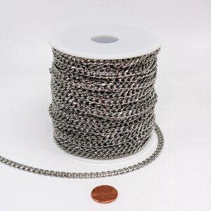 15 ft of Surgical Stainless Steel Miami Cuban Curb Sturdy BIG Curb chain - 4.5mm width 16G Wire - ST45MCU
