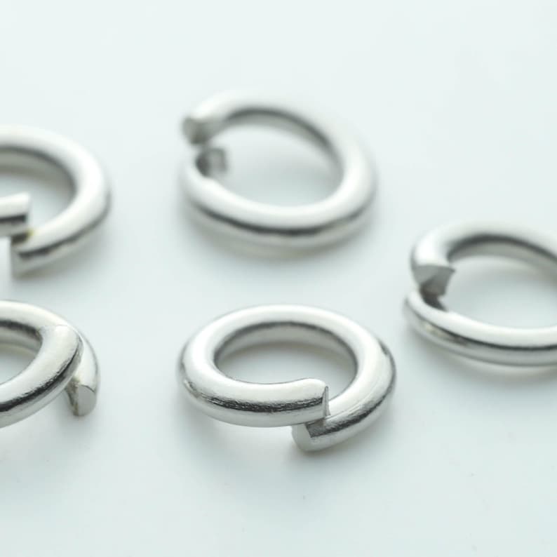 Rodiumpläterade hoppringar: 6 mm tjocka, 16 Gauge 100 stycken - Parti i grossistledet bild 2