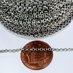 32 feet of Gunmetal finished Rolo Cable Chain 2.0mm 2mm - Unsoldered Links - 20ROLO