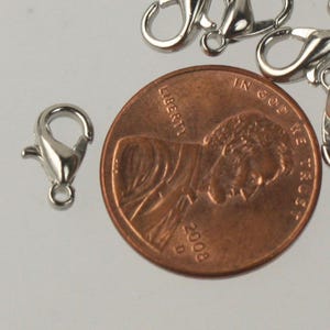 Karabinerverschluss aus rhodinierter Zinklegierung 10 x 5 mm - LOB10 30 Stück - Großpackung Bild 3