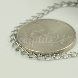 3 Ft Stainless Steel Curb Chain Extender Sturdy Curb Chain  - 2.5x4mm 0.5mm thickness Necklace Bracelet Extender SOLDER Link - ST254CU