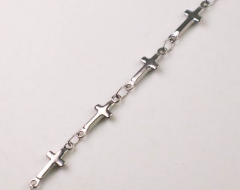 Stainless Steel Handmade Custom Chain - 5x13mm 1.4mm thickness the CROSS Link Chain, 12/36/120 inch - Necklace Bracelet Soldered Link