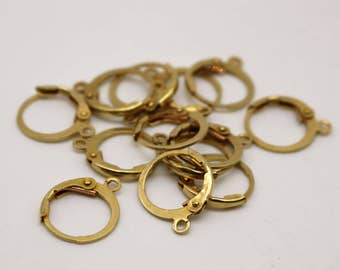 New 30 raw BRASS ROUND Leverback Earrings earwire - 12x9mm Brass Earring Lever Back  - ELR9