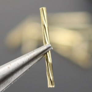50 pcs Gold Plated Twisted Tube Spacer Beads Findings - 18x1.5mm - USA Seller