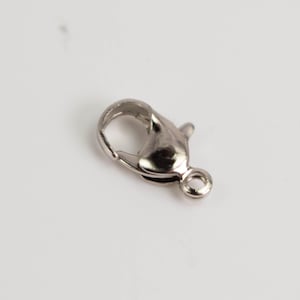 Rhodium Plated Lobster claw clasp 12mm - LOB12I 100 pcs - Wholesale Bulk Lot