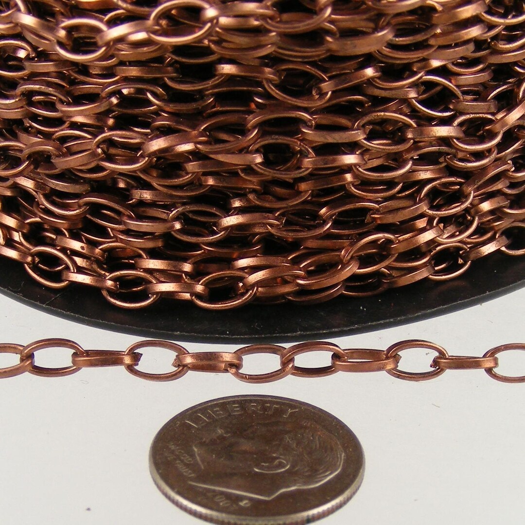 Antique Copper Chain Bulk Chain, 5 Ft. of Antique Copper Finished Drawn