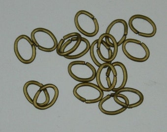 6x5mm OVAL Jump Rings, 200 Antique Brass Jump Rings / Bronze Open 6x5x0.7mm 21 Gauge 21G Link Connector Open Jump Rings 7x6x5mm