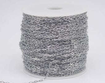 316L Stainless Steel Cable Chain: Bulk, 3.6x2.0mm Soldered Link Oval Links 300 feet - Wholesale Lot