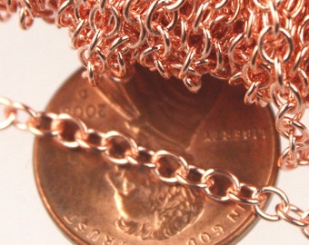10 ft. of Bright Copper SOLDERED Cable Chain - 3.4x3.0mm SOLDERED LInk - 3430S