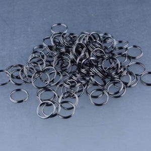 Gunmetal Finished Split Rings - 8mm 21G - ship from California USA 200 pcs - Wholesale Bulk Lot