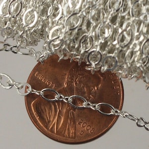 Silver Plated Figure 8 Connector Chain - (3.9x2.7mm Soldered Link Links) 10 feet
