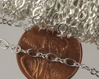 Silver Plated Figure 8 Connector Chain - (3.9x2.7mm Soldered Link Links) 10 feet