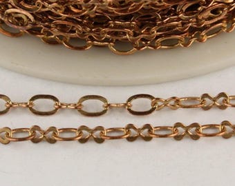 32 ft spool of Raw Brass SOLDERED Figure 8 Connector Chain - 3.9x2.7mm links - 843F