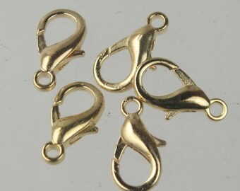 Gold Plated Lobster Claw Clasps (16mm) 20 pcs - Bulk Pack