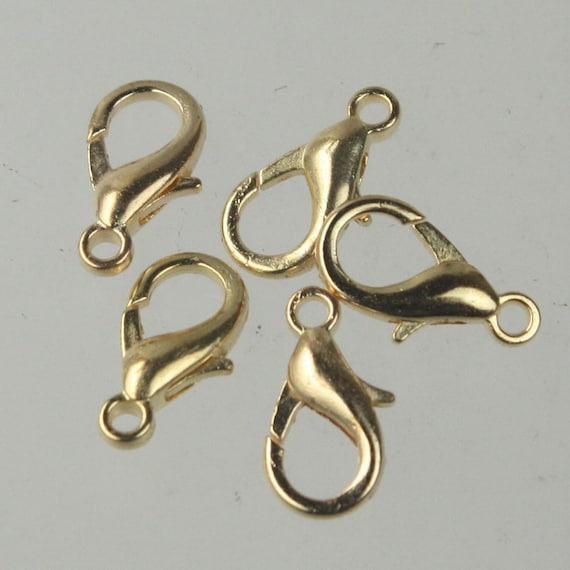 Gold Plated Lobster Claw Clasps (16mm) 20 pcs - Bulk Pack