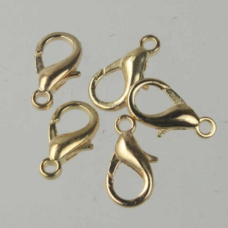 Gold Plated Lobster Claw Clasps (16mm) 20 pcs - Bulk Pack image 1