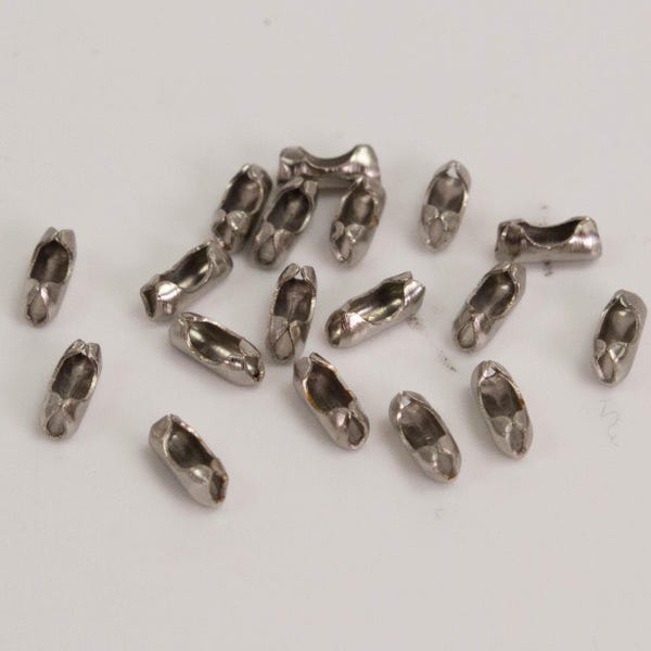 Antique Silver Plated Ball Chain Connector: 1.5mm Jewelry Supply 100pcs - Wholesale Bulk Lot