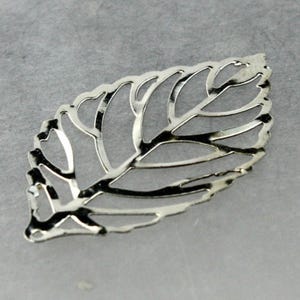Antique Silver Leaf Dangle Pendants: 44x26mm Jewelry Charms, 20 pcs