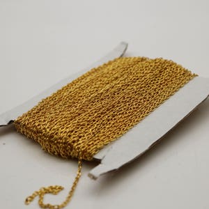 SALEsale 24K Gold Tone Plated Cable Chain Bulk, 50 ft of Round Cable Chain 3x2.2mm 0.6mm wire - Unsoldered - 322CA