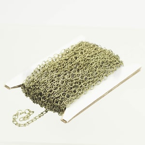 Antique Brass Plated Figure 8 Connector Chain (4.5x3.8mm Soldered Link) 10 feet - 4538FIG8