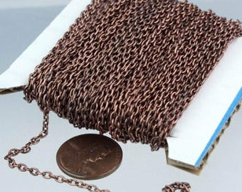 Łańcuch kablowy okrągły, antyczny, powlekany miedzią, 3x2,2 mm, ogniwo nielutowane, 322CA, 100 stóp, szpula luzem