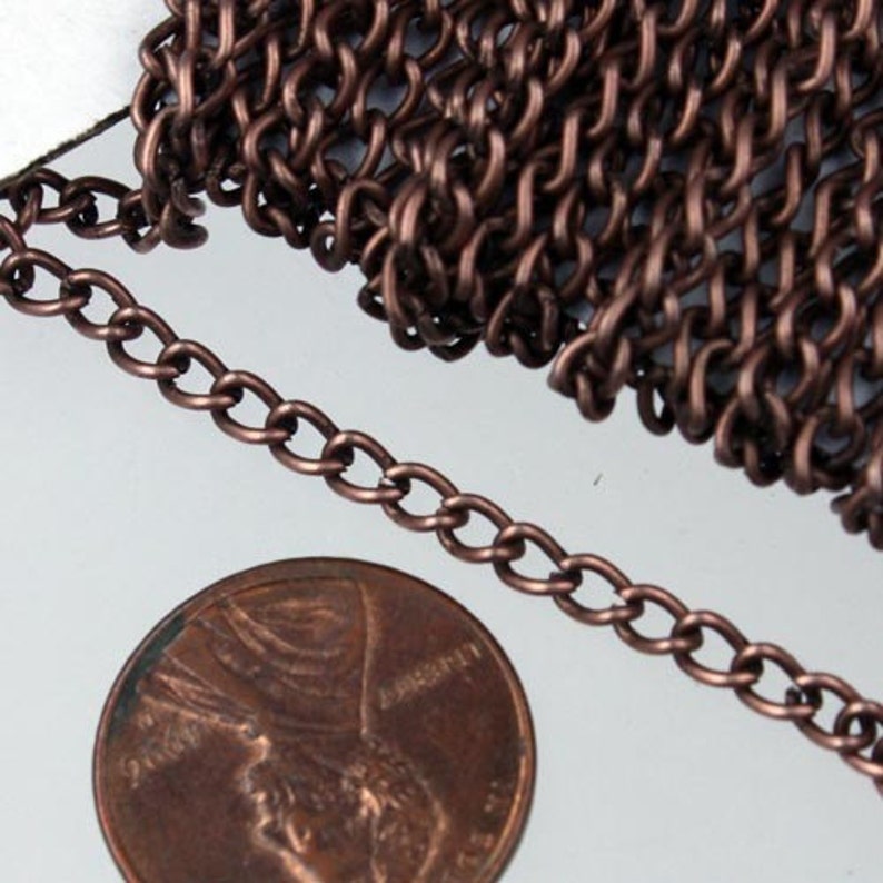 3.0mm 0.8mm Unsoldered Link 12 ft of Antique Copper Finished Curb Chain 30CURB Antique Copper Chain bulk chain