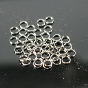 4mm Stainless Steel Split Rings - Thin Split Ring Surgical Steel - 100 pcs - 4mm x 0.4mm - 3/16&quot; x 26G - Ship from California Bay Area USA