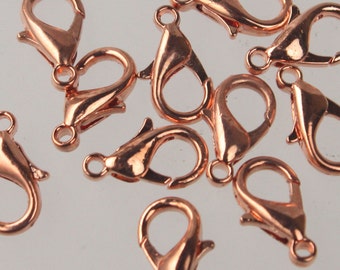 NEW New 25 pcs of Bright Copper BIG Large lobster claw clasp - 14x8mm- LOB14