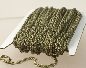 NEW Sale 32 ft of Antique Brass Plated BIG Heavy Fashion Rope Chain - 3.5mm Thickness - 35ROPE