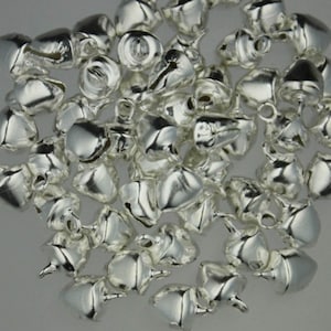 50 pcs silver plated bell drop/charm make jingling SOUND - 6mm