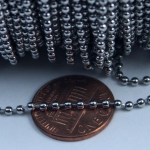 100 feet Stainless Steel BALL Chain - 2.0mm ball size with FREE 100 pcs of Connector (Insert Type)- STBall2.0