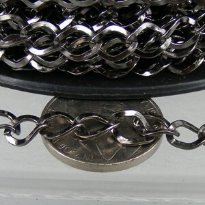 10 pies de Gunmetal terminado gran martillazo cadena de curvas - 7.8x6.0mm unsolodered Link 18G - 7860CU
