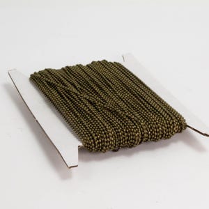 100 Feet Antique Brass facet 1.5mm Ball Chain - Premium Bulk Spool - Professional Jewelry Making + FREE 100 Connectors - 15DC