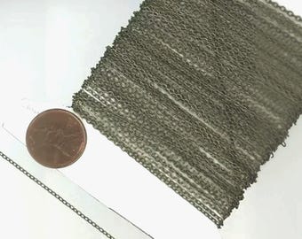 アンティークブロンズ仕上げのハンダ付けリンクケーブルチェーン：バルク（2.0x1.4 mm）10フィート - 2014S