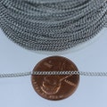 Dainty Delicate Lot 300 ft spool of Antique Silver Rhodium Plated Tiny curb chain - 1.3mm soldered link - 1.3S