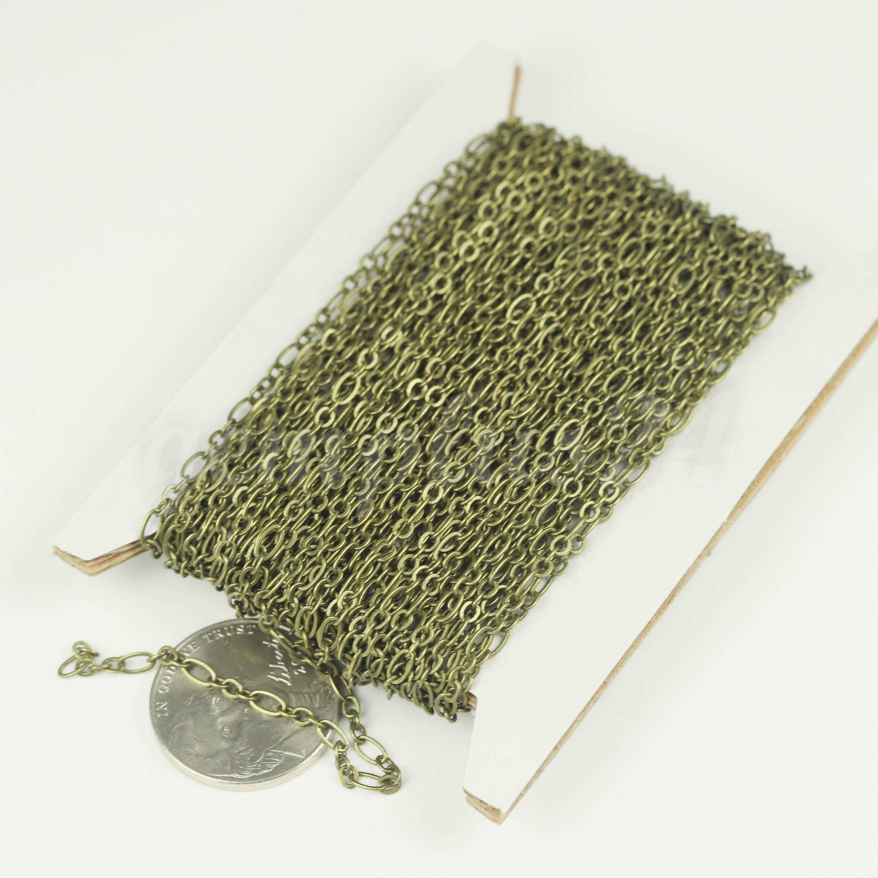 Catena In Ottone Anticato Da 3 Piedi: Maglie Lunghe E Corte Saldate (4,5 X 2,5 Mm) - Italia - Foto 8