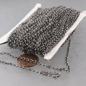 100 feet of Gunmetal Rolo Chain bulk - 2.5mm - Unsoldered Links -  Wholesale Bulk Jewelry Chain - 25ROLO