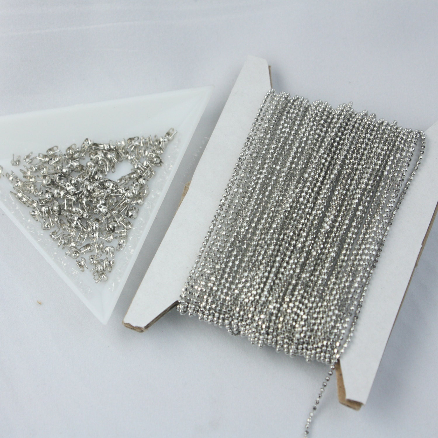 Rhodium Plated Ball Chain Bulk 32 ft. spool of FACET micro Etsy