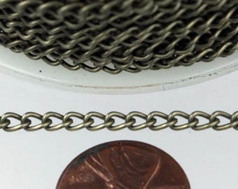 3.0mm Unsoldered Antique Brass Curb Chain: 300ft Iron Wholesale Jewelry Spool - 30CURB