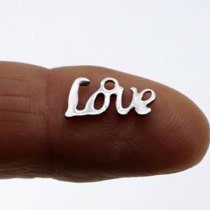 10 pcs Stainless Steel Drop Tags Charms Pendant - LOVE charms - 13.5x6.3mm 19gauge 19G (0.9mm Thickness)