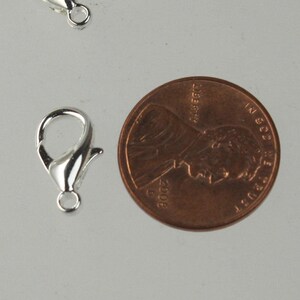 Hummerspännen i sterlingsilverpläterat stål - Stora 14 x 8 mm - Storpack bild 2