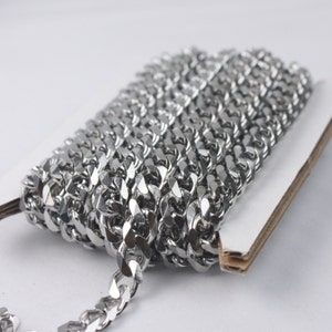 3 ft of Stainless Steel Chunky Heavy Curb Men Chain Miami Cuban Curb Chain Necklace Bracelet - 6.6mm width 1.8mm thickness - ST66MCU