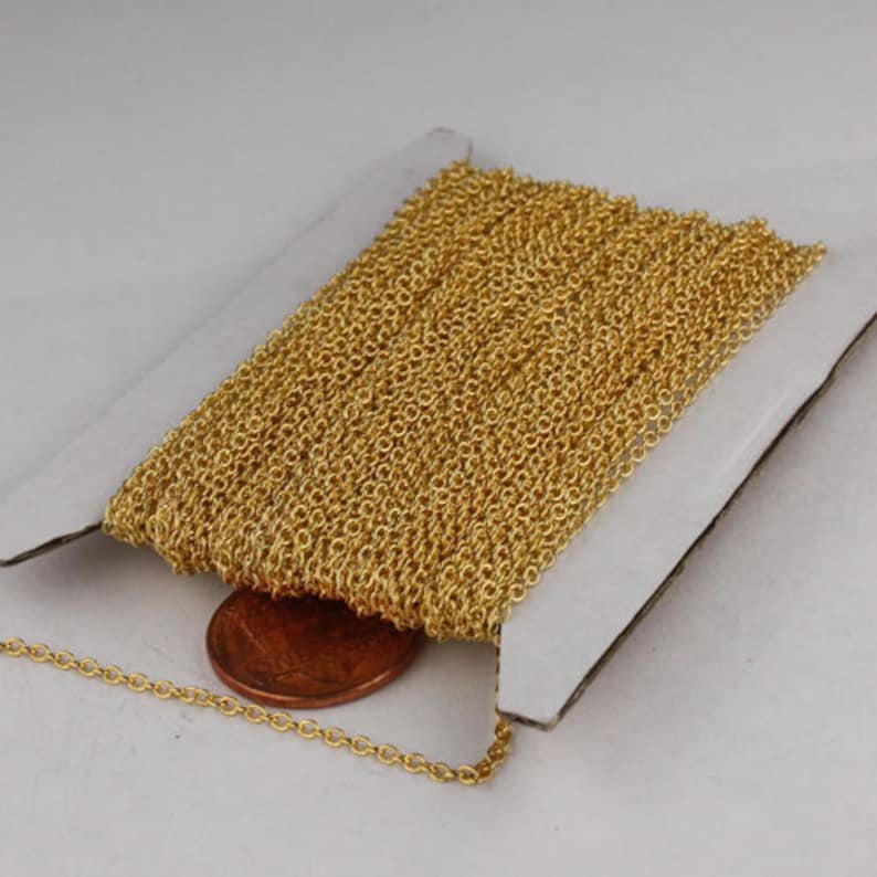 2.0x1.4mm SOLDERED link Necklace Bracelet Wholesale Chain bulk Gold Plated Chain Bulk Chain 300 ft spool of Tiny Cable Chain 2014S