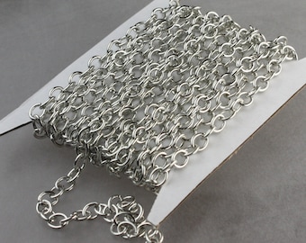 Chunky Fashion Chain 10 ft of Antiqued Silver Big Chunky Heavy Cable chain - 7.8x6.3mm 1.2mm unsoldered links - 7863CA